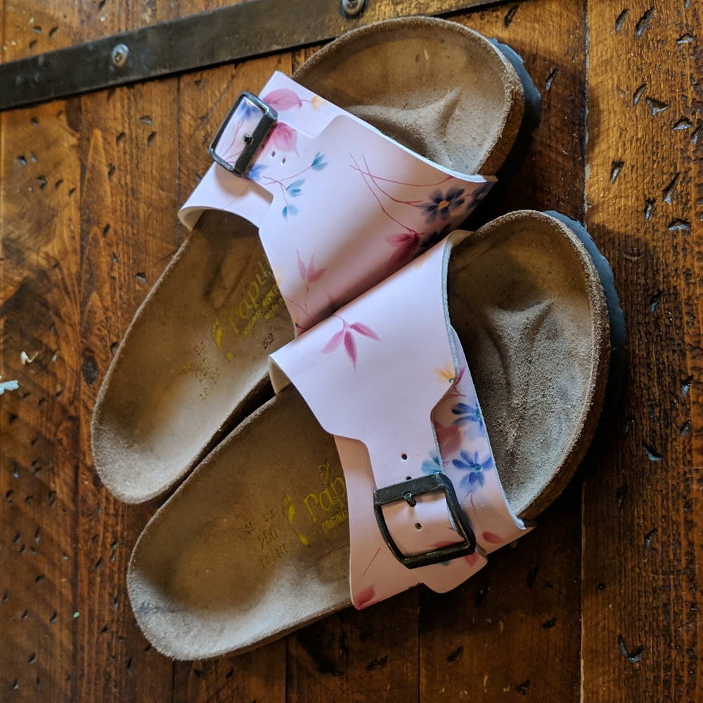 Floral Papillio slides by Birkenstock